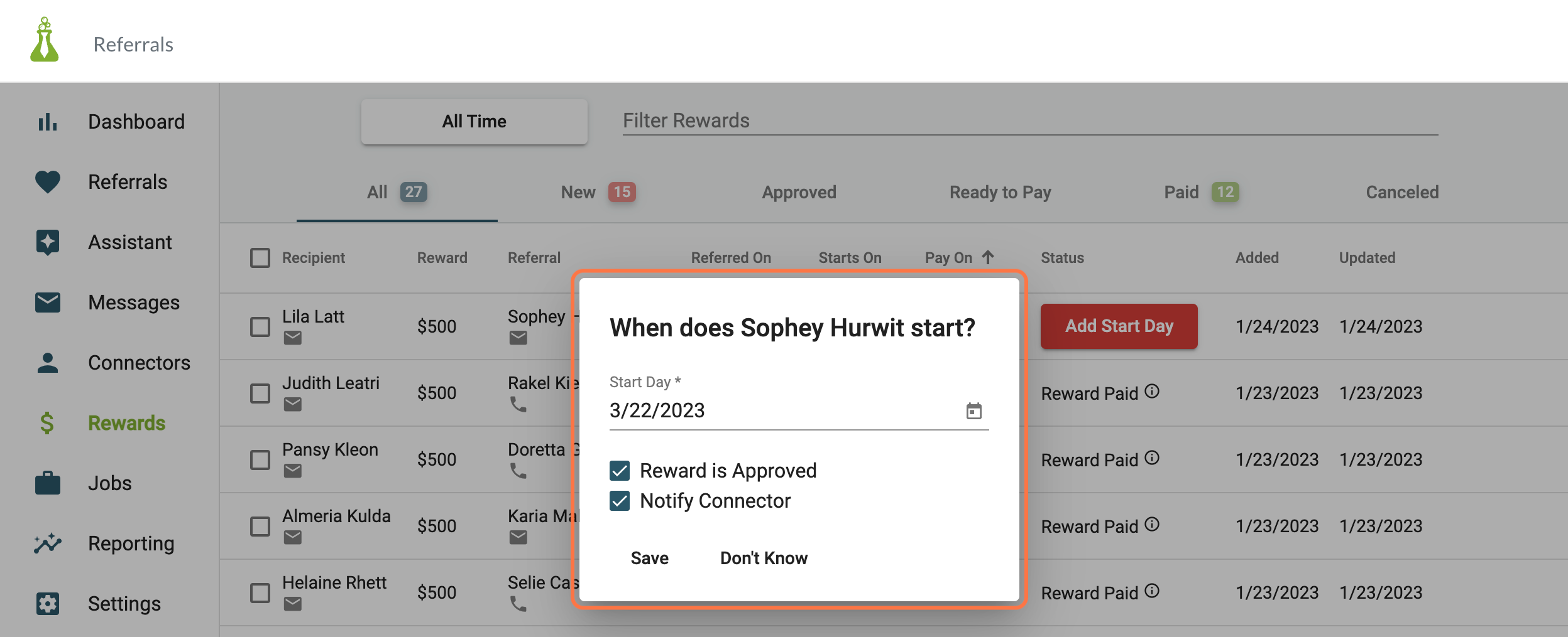 Click on When does Sophey Hurwit start?…