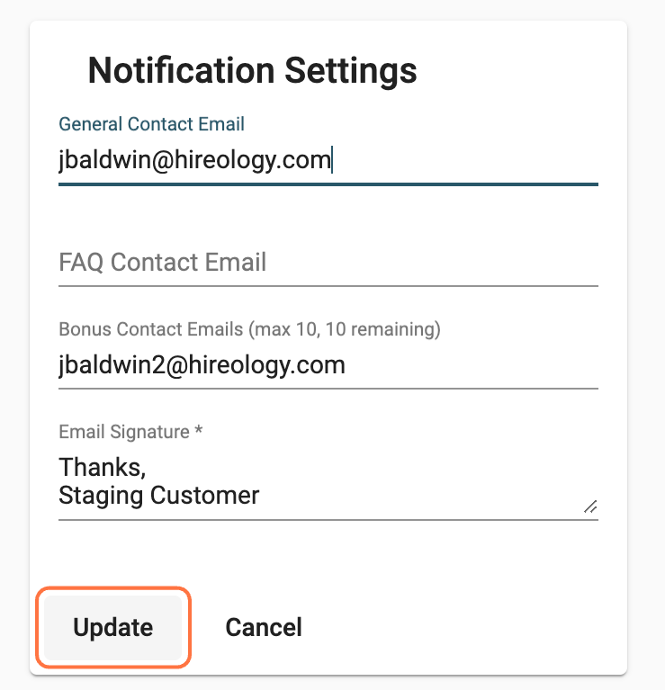 Click on Update