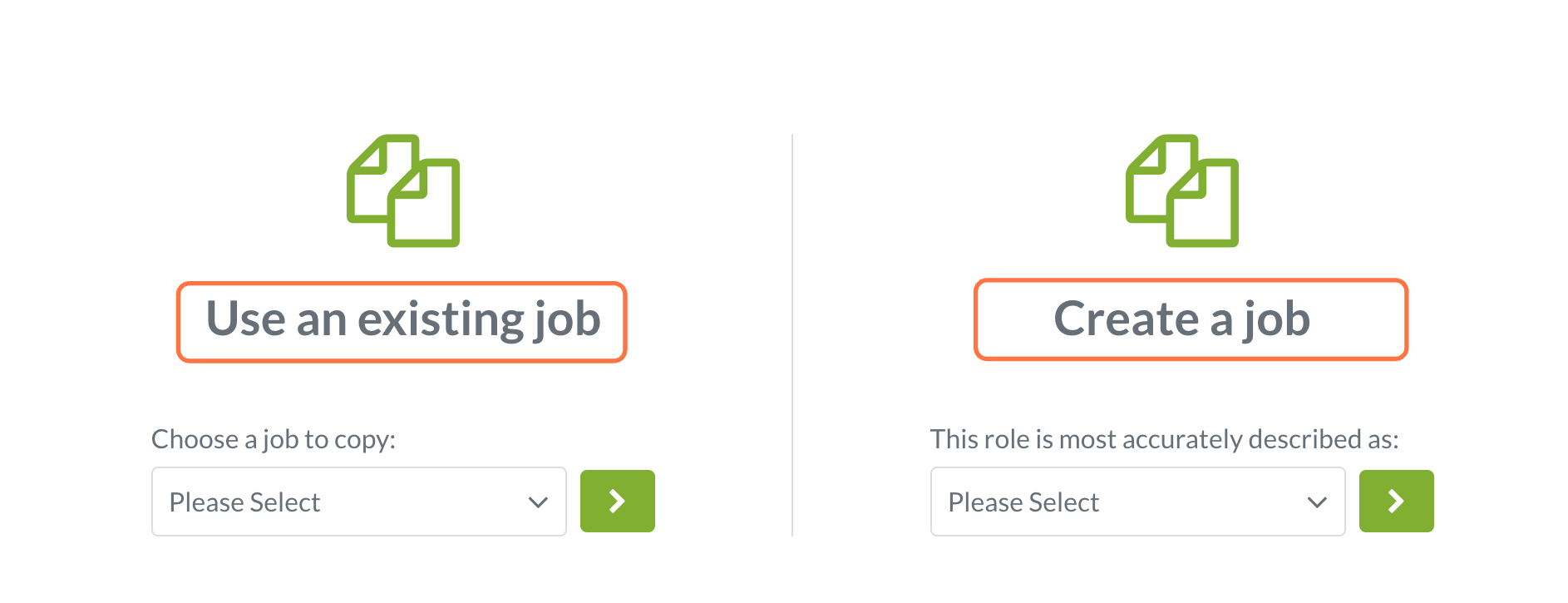 Click on Use an existing job…