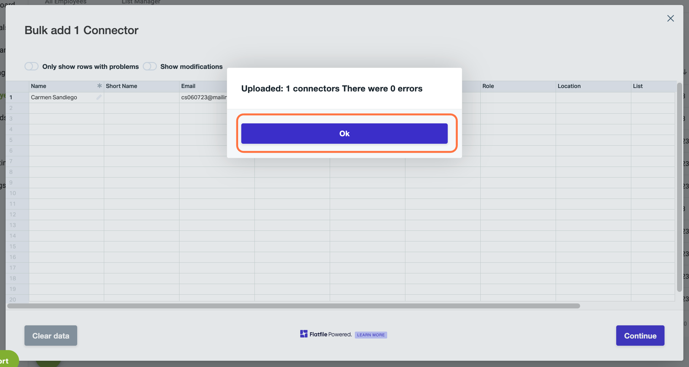 Click on dialog