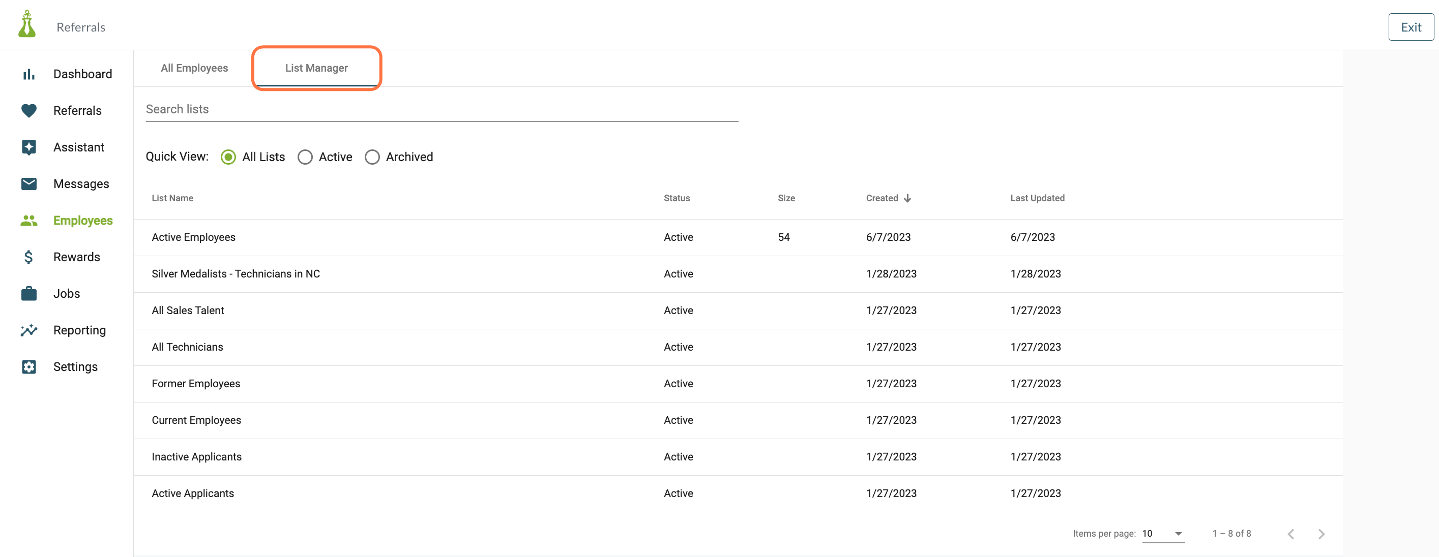 Click on List Manager