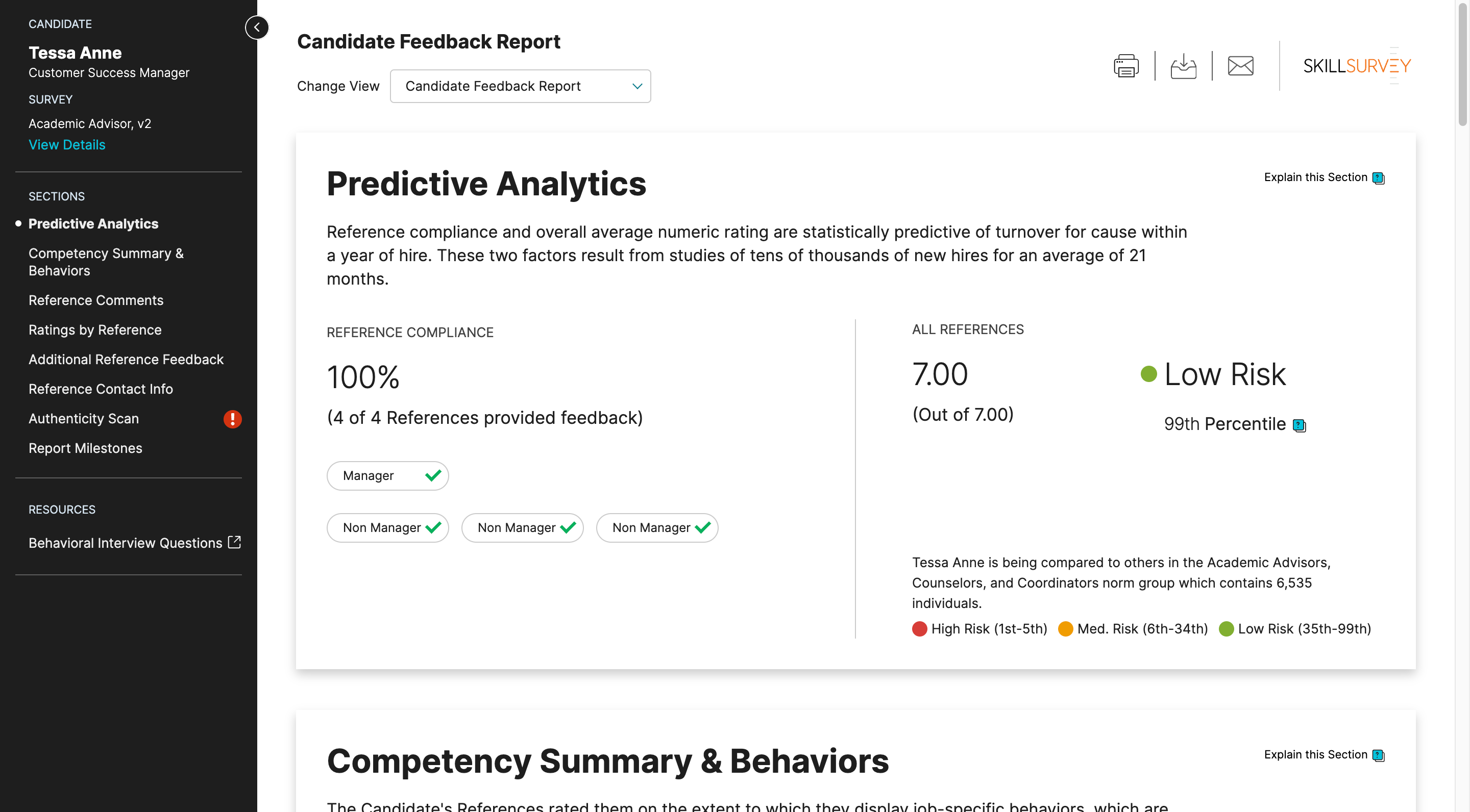 Click on Candidate Feedback Report…