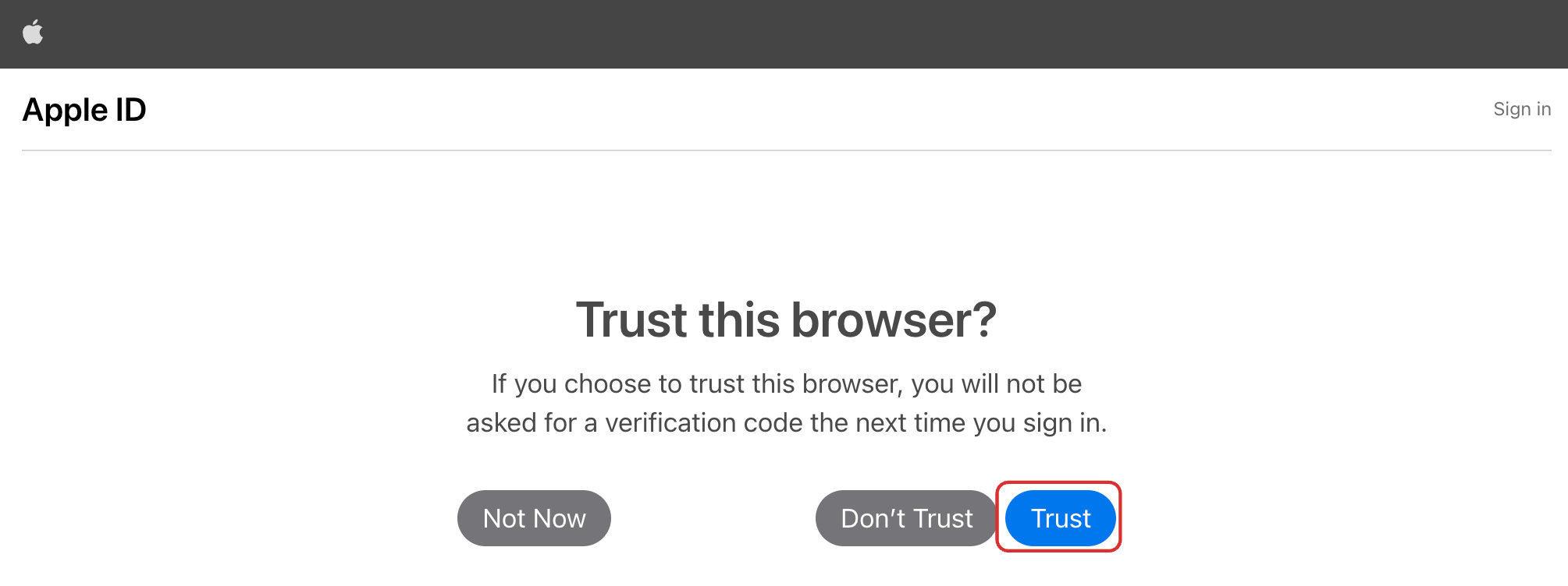 Click on Trust