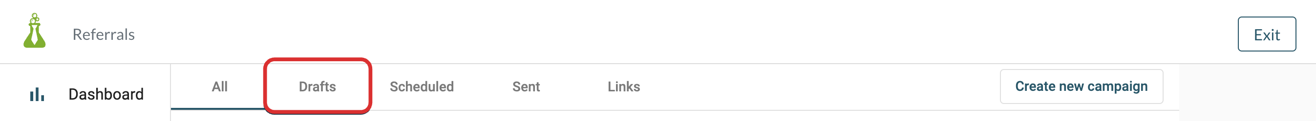 Click on Drafts