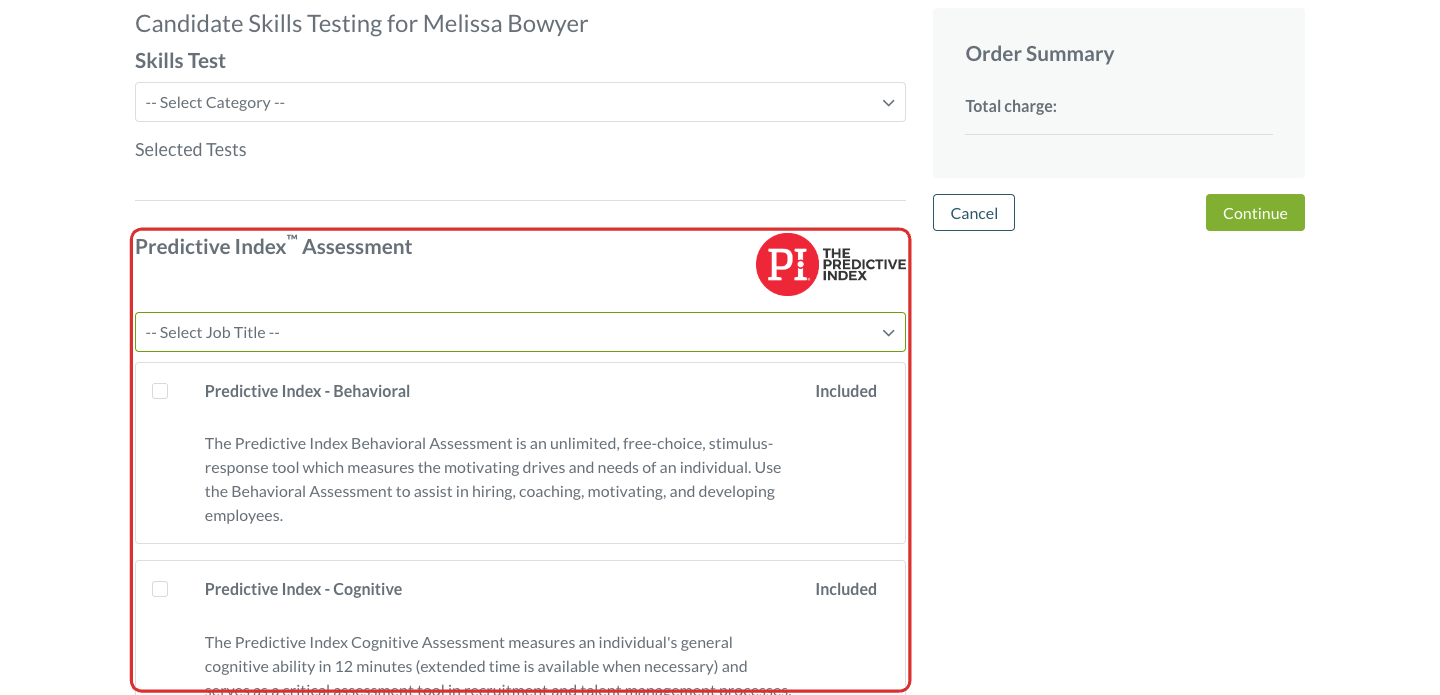 Click on Predictive Index™ Assessment…