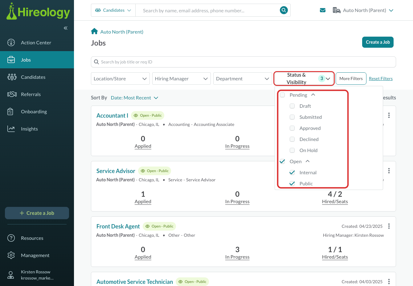 Jobs page- Status and Visibility Filter.png